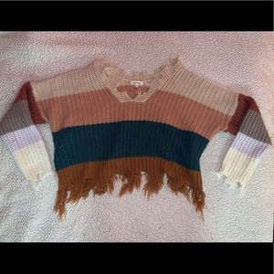 mixed color sweater